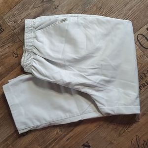 Chic, cotton, cream/ivory, pants, elastic waist, with pockets, size 20WP
